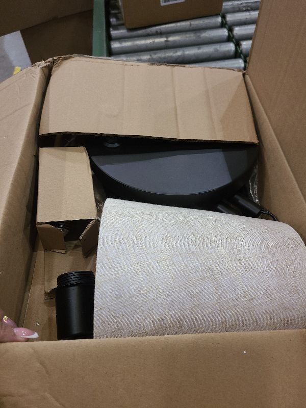 Photo 1 of ?Upgraded? Dimmable Floor Lamp, 1000 Lumens LED Edison Bulb Included, Arc Floor Lamps for Living Room Modern Standing Lamp with Linen Shade, Tall Lamp for Bedroom Office Dining Room- Black