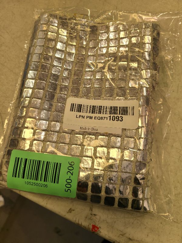 Photo 1 of 12 x 72 Inches Glitter Disco Table Runner - Retro 70s 80s Theme Decor - Silver Sequin - Bachelorette & Wedding Party Supplies