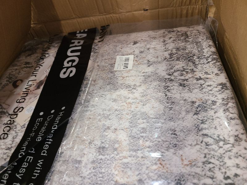 Photo 1 of 10x14 Area Rugs Living Room: Washable Large Abstract Modern Soft Rug Stain Resistant Indoor Floor Non Slip Accent Carpet for Bedroom Nursery Playroom Office Dining Room Dorm Home House- Gray Rust