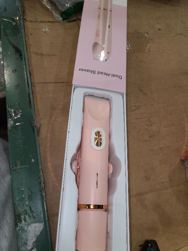 Photo 1 of 2-in-1 Women's Electric Razor & Bikini Trimmer - Painless Smooth Shave & Gentle Pubic Hair Removal - Dual Ceramic Blades, IPX7 Shower-Proof - Cordless for Sensitive Skin