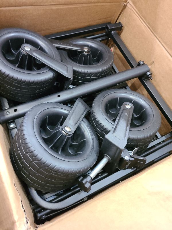 Photo 1 of 300L Large Collapsible Wagons Carts with Big All-Terrain Beach Wheels, Foldable Shopping Wagon Cart, Heavy Duty 480lbs Load, Folding Utility Cart for Groceries Garden Sport (Black)