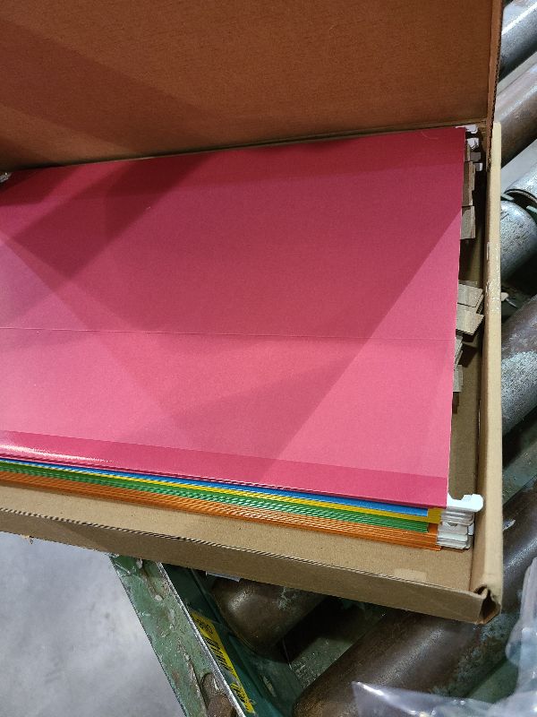 Photo 1 of 25 Blue Summit Supplies Legal Size Hanging File Folders - Assorted Colors, 2" Expansion, Legal Hanging File Folders for Filing Cabinet, 9.5" x 14.75", 11PT Paper Stock with Tabs and Inserts Included