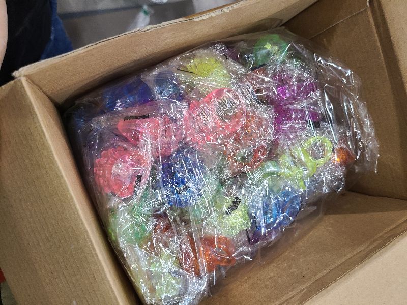 Photo 1 of 216 Pieces Light Up Rings 6 Style Flashing Glow in the Dark Jelly LED Rings Bumpy Rubber Blinking Light Up Party Favor for Dance Raves Parties Prizes Gift