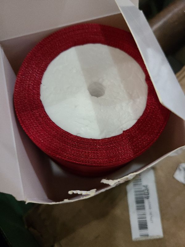 Photo 1 of 2 Rolls Burgundy Ribbon 50 Yards 1.5 Inches Wide Double Faced Polyester Solid Satin Ribbon for Valentine's Day Christmas Wedding Present Wrapping Crafts Burgundy Party Decoration