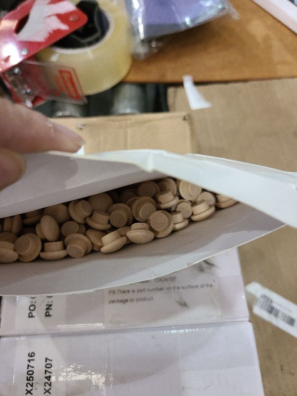 Photo 1 of 200 Pieces Wood Plugs Screw Hole Plugs Button Screw Plug Wooden Button Plugs Hole Plugs Mushroom Wood Caps Wood Screw Covers Wooden Screw Plugs Hardwood Hole Plugs for Locking Hole(3/8 Inch)