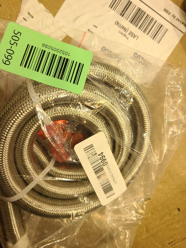 Photo 1 of 3 FT 6AN 3/8" ID Fuel Line Stainless Steel Braided Hose Kit, With 2 pcs AN6 Fitting Universal for Racing Fuel, Gas, Coolant