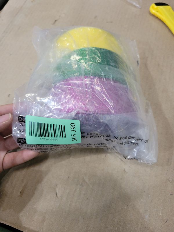 Photo 1 of 3 Rolls Mardi Gras Glitter Wired Ribbon 30 Yards Metallic Glitter Ribbon Purple Green Gold Ribbons Mardi Gras Party Decor for Gift Wrapping Crafts