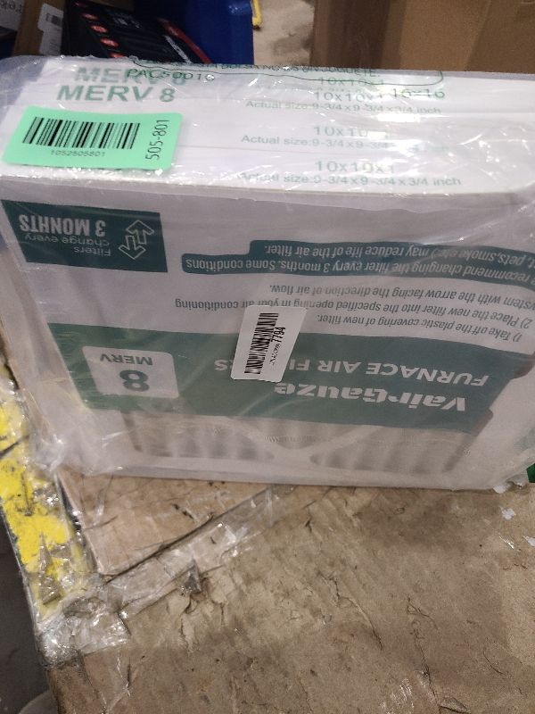 Photo 1 of 10x10x1 Air Filter 4 PACK, MERV 8 MPR 600 Pleated HVAC AC Furnace Dust Defense Air Filters Replacement (Actual Size: 9.70x9.70x0.75 Inches) VairGauze