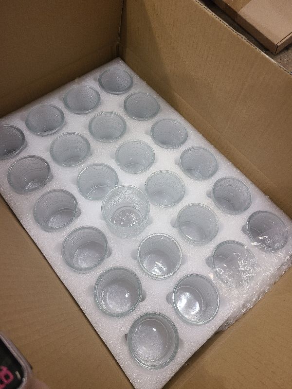 Photo 1 of 24 Pack Clear Glass Votive Candle Holders, Vintage Candle Holder for Floating Candle, Tealight Candle Holder for Table Centerpieces Home Bridal Shower Birthday Christmas Wedding Party Table Decoration