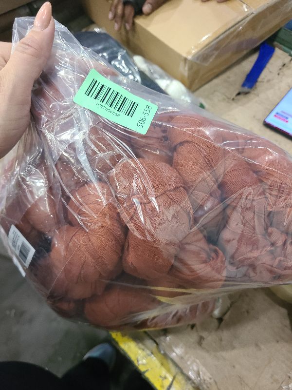 Photo 1 of 120 Pack Terracotta Cheesecloth Napkins 20 x 20 Inch Fall Thanksgiving Cloth Napkins Set of 120 Gauze Cheese Cloth Napkins with Wrinkle Dinner Table Napkins Bulk for Wedding Baby Shower Party Decor