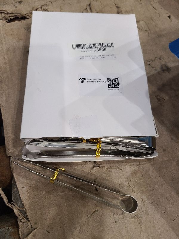 Photo 1 of 12 Pack Small Serving Tongs,XEVOM Stainless Steel Sugar Tongs Mini Appetizers Tongs Mental Kitchen Tongs for Serving Food (5inch)