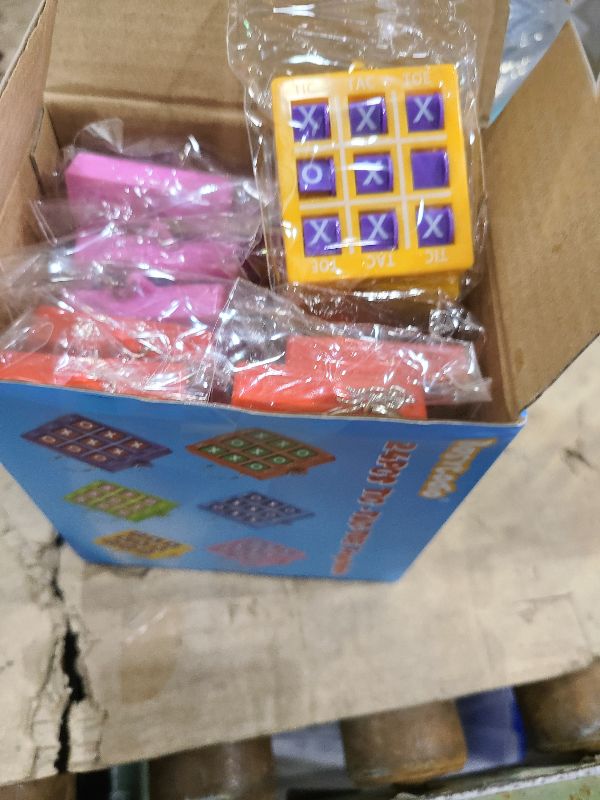 Photo 1 of 24PCS Tic Tac Toe Game Birthday Party Favors Halloween Goodie Bags Stuffers for Kids 3-5 4-8 8-12 Classroom Treasure Chest Carnival Prize Box Toys Bulk Keychain Pinata Filler Return Gifts for Girl Boy