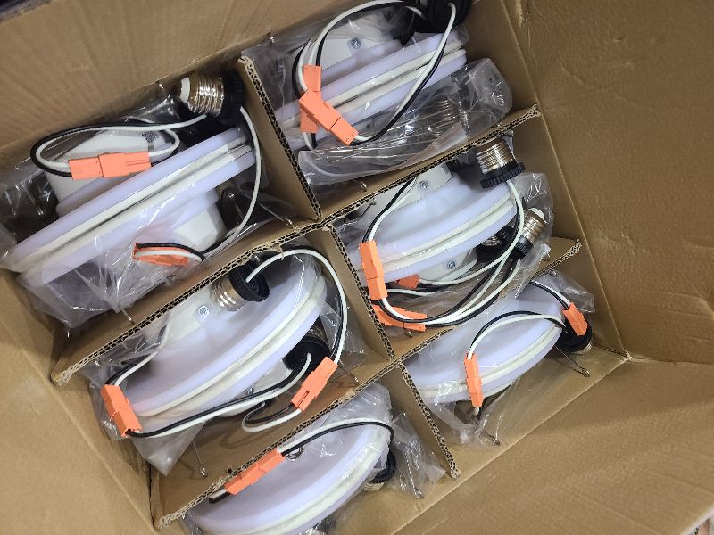 Photo 1 of 12 Pack 5/6 Inch LED Can Lights with Night Light, Metal 5CCT Retrofit Recessed Lighting Selectable 2700K-6000K Dimmable, 12W=75W, 1200LM Downlight with Metal Smooth Trim - ETL and Energy Star