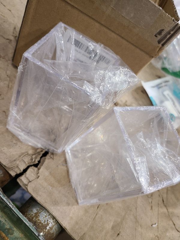 Photo 1 of 2 Pack Clear Acrylic Pencil Pen Holder Cup,Desk Accessories Holder,Makeup Brush Storage Organizer,Modern Design Desktop Stationery Organizer for Office School Home Supplies,2.6x 2.6x 4 inches