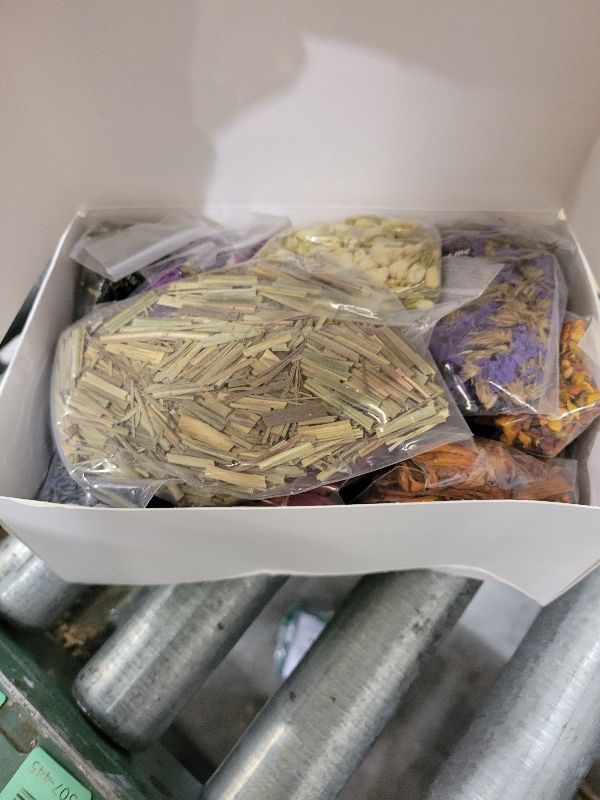 Photo 1 of 15g/Bag Dried Flowers,100% Natural Dried Flowers Herbs Kit for Soap Making, DIY Candle Making,Bath - Include Rose Petals,Lavender,Don't Forget Me,Lilium,Jasmine,Rosebudsand More(16 Bags)