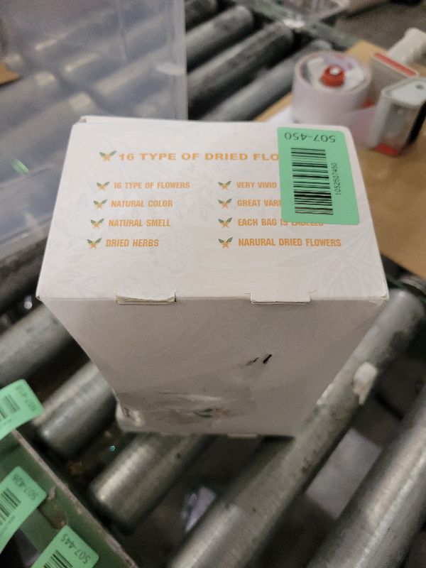 Photo 1 of 15g/Bag Dried Flowers,100% Natural Dried Flowers Herbs Kit for Soap Making, DIY Candle Making,Bath - Include Rose Petals,Lavender,Don't Forget Me,Lilium,Jasmine,Rosebudsand More(16 Bags)