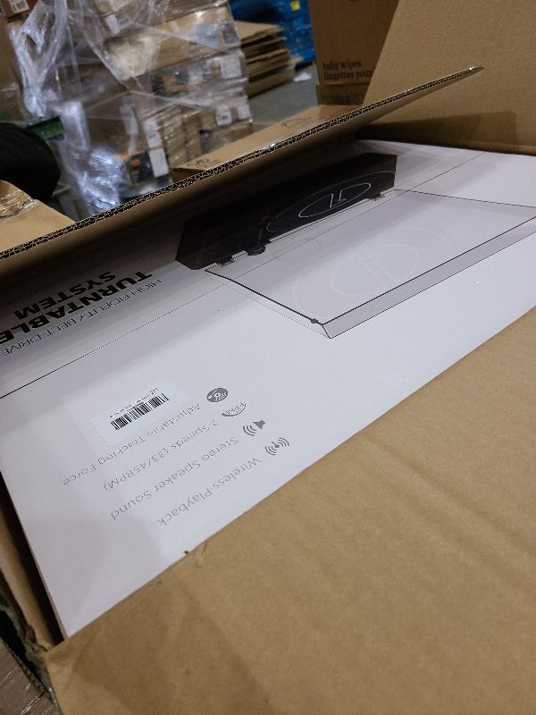 Photo 1 of 1 by ONE High Fidelity Belt Drive Turntable with Built-in Speakers, Vinyl Record Player with Magnetic Cartridge, Bluetooth Playback and Aux-in Functionality, Auto Off