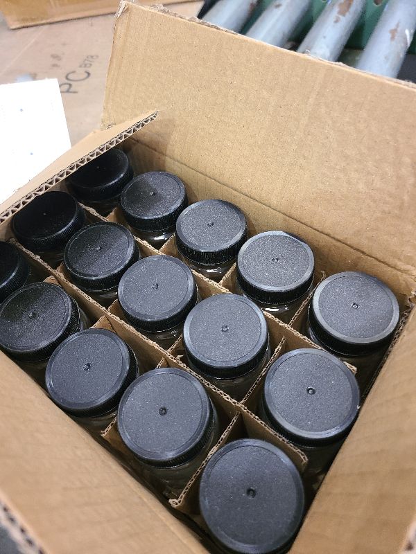 Photo 1 of 15 Pack 2 oz Glass Shot Mini Bottles w/ Black Lids & 15 Labels - Small Clear Jar for Ginger, Wellness Shot, Juice, Sample, Whiskey - Travel Essentials - Wide Mouth, Leakproof, Dishwasher Safe