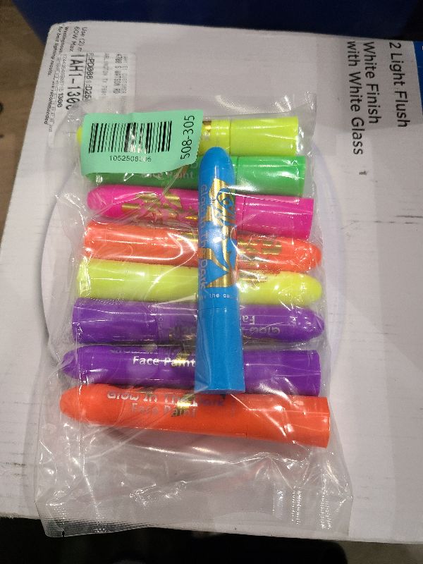 Photo 1 of 15PCS Glow in the Dark Body & Face Paint Stick,Makeup Face Paint Kit for Kids and Adults Halloween Club Black Light Birthday Party Masquerade Neon Glow Party Supplies