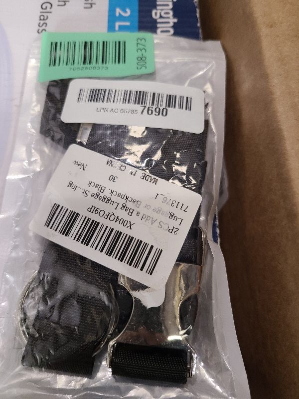 Photo 1 of 2PCS Add a Bag Luggage Strap Jacket Gripper, Adjustable Suitcase Belt, Suitcase Attachment, Luggage Belt Strap, Carry-On Baggage Suitcases Straps Belts for Connecting Luggages or Backpack, Black