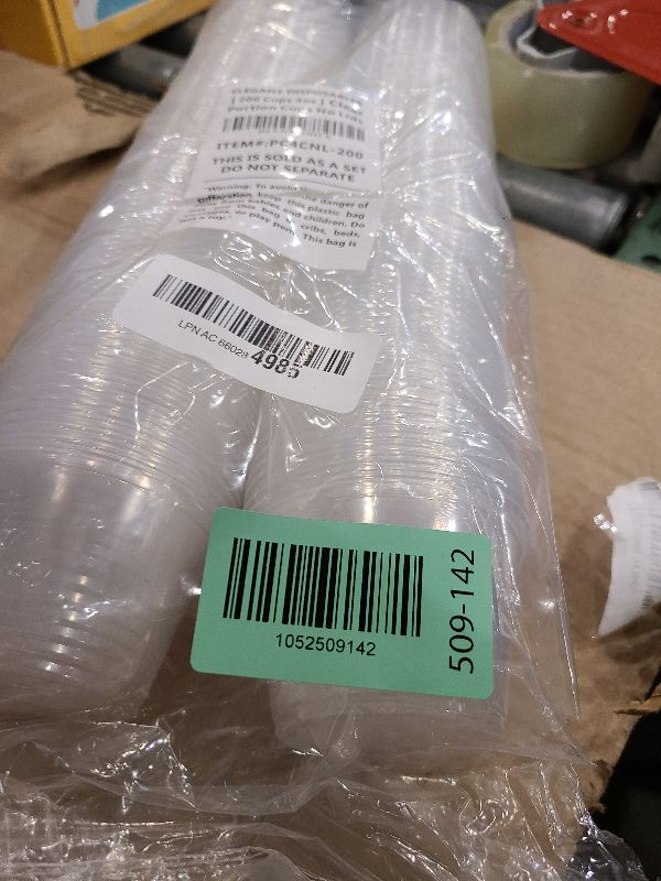 Photo 1 of {4 oz,200 Cups} Clear Diposable Plastic Portion Cups No Lids, Small Mini Containers For Portion Controll, Jello Shots, Meal Prep, Sauce Cups, Slime, Crafts, Disposable Souffle Cups & Much more