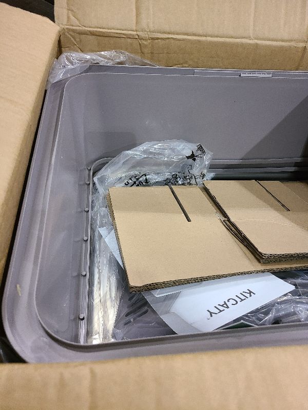 Photo 1 of 2PACK Stainless Steel Litter Box, Metal Litter Boxs with Lid High Sides, XL Extra Large Litter Box for Big Cats, Never Absorbs Odors, Leak-Proof, Stain-Free, Rust-Free, Easy to Clean, Scoop Included