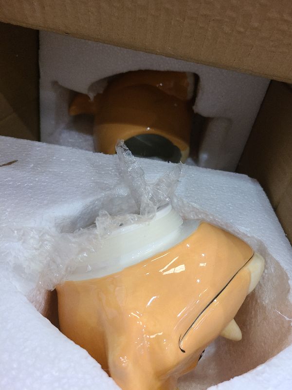 Photo 1 of 100 North Dolomite Ceramic 9.9 x 9.6 Everyday Cookie & Candy Jar with Airtight Lid: Perfect for Kitchen Canisters, Pet Treat Containers & Decorative Storage, Tan Triceratops Dinosaur