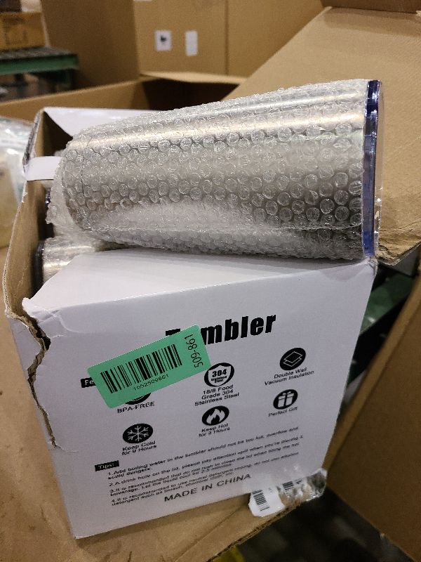 Photo 1 of 20 oz Tumbler Coffee Travel Tumblers Bulk with Lid Stainless Steel Double Wall Vacuum Insulated Mug Powder Coated Cups fit Car Cupholder for Hot and Cold - Stainless Steel, 8Pack