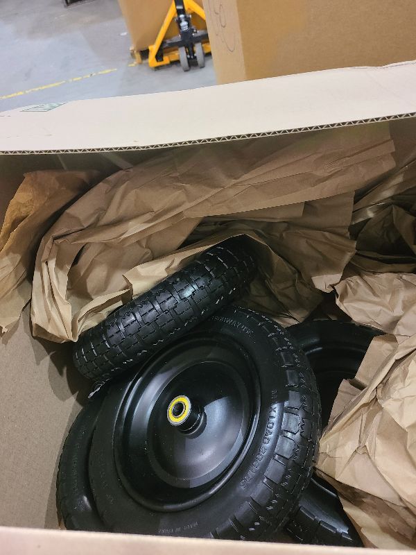 Photo 1 of 13" Flat Free Wheels Replacement for GOR Garden Cart Tires, 4.00-6 Solid Tires with 5/8"Bearings, 13" No Flat Wheels for GOR Garden Carts/Hand Trucks/Garden Carts