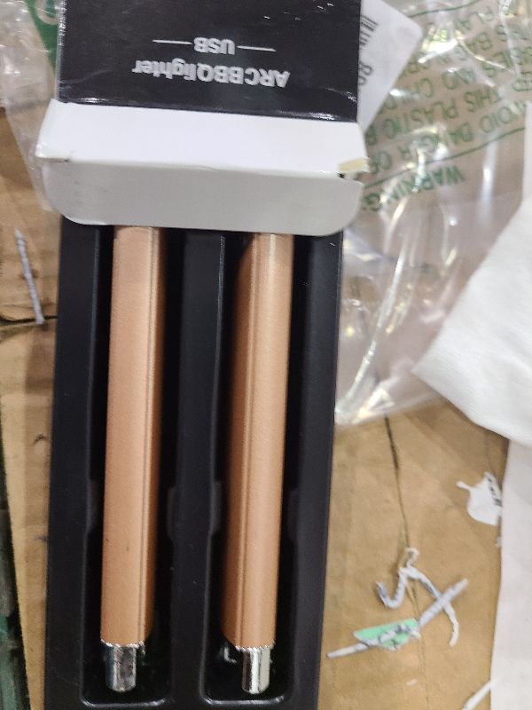 Photo 1 of 2 PCS Candle Lighter,Windproof Flameless Electric Lighter with LED Power Display ? Safety Switch, Upgraded Plasma USB Rechargeable Lighters for Birthday Camping BBQ (Champagne Gold)