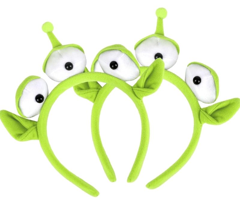 Photo 1 of  2Pack Alien Plush Headband?Green Alien Three-eyed Headband Plush Headwear Hat Accessories for Halloween Party Supply