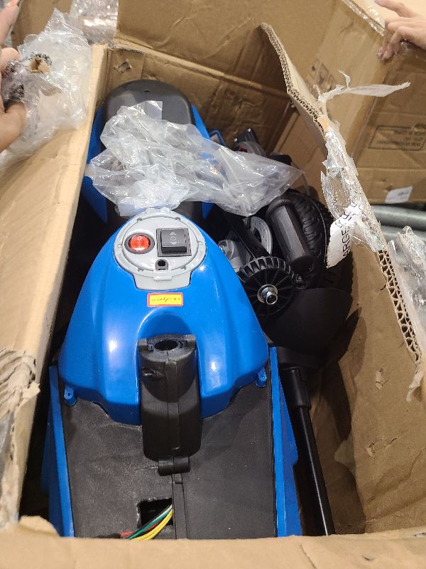 Photo 1 of 12V Kids Ride On Motorcycle,Electric Ride On Motorcycle with Training Wheels, Light Wheels, Manual Throttle,LED Lights, Music,USB,Gift for Children Boys Girls?Blue?