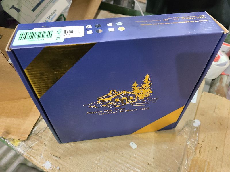 Photo 1 of 10" Oak Bathroom Vanity Tray Turntable for Perfume Candle, Round Wooden Decorative Tray for Kitchen Sink Countertop Organizer, Bathroom Counter Organizer for Skincare Makeup, Farmhouse Black Gold