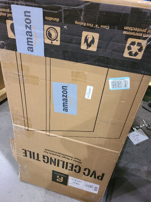 Photo 1 of 2ft x 4ft Drop Ceiling Tiles?Printed Pro Ceiling Tiles 24 x 48in. Waterproof, Washable and Fire-Rated - Reusable - High-Grade PVC to Prevent Breakage-Package of 10 Tiles