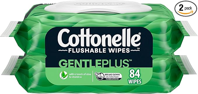 Photo 1 of **MSRP 6.99** Cottonelle GentlePlus Flushable Wet Wipes with Aloe & Vitamin E - 3 Flip-Top Packs, 42 Count (Pack of 3)