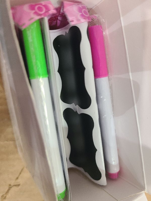 Photo 1 of 20 Pack Mini Chalkboard Signs Food Labels for Party Buffet, Reusable Small Chalk Boards for Birthday Bakery Wedding Table Signs Food Tags Place Cards with 12 Markers, 32 Blackboard Stickers