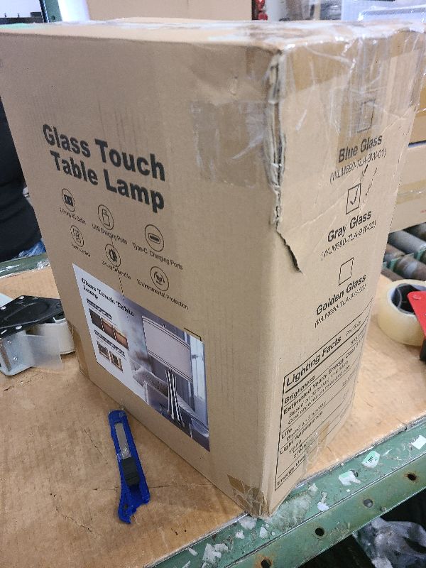 Photo 1 of 27.4''Table Lamps for Living Room Set of 2?3-Way Dimmable Modern Glass Bedside Lamps with USB Ports?Tall Lamps for Night Stands?Touch End Table Lamps for Bedroom Desk Lamps for Home Office?Grey?