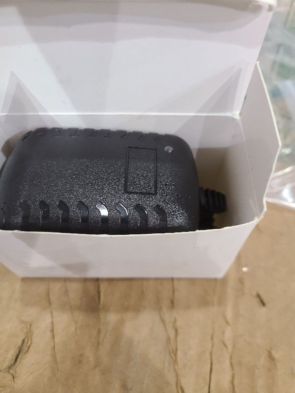Photo 1 of 12 Volt 2A Power Adapter Supply, AC 100-240V to DC 12 V Power Supply Transformer Charger Wall Plug for DC12V Light Security CCTV Camera, Black, 8x5x3.3 cm