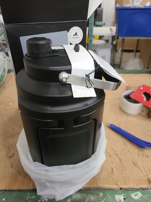 Photo 1 of 1 Gallon Insulated Water Bottle for Travel: 2-in-1 Straw Spout Lid, Dual Handle, Leakproof, Keep Cold 48H, 128oz Stainless Steel Water Jug for Gym, Biking, Road Trip, Work, Home, Picnic (Midnight)