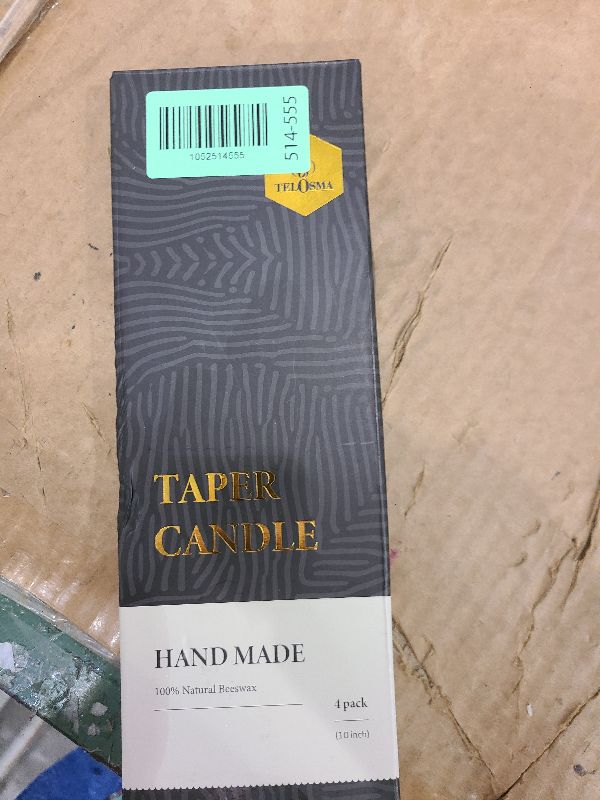 Photo 1 of 10 inch Natural Beeswax Taper Candles 2 Pack - Dripless Candle 100% Pure Unscented Beeswax, 8 Hours Long Burning Time -Off White