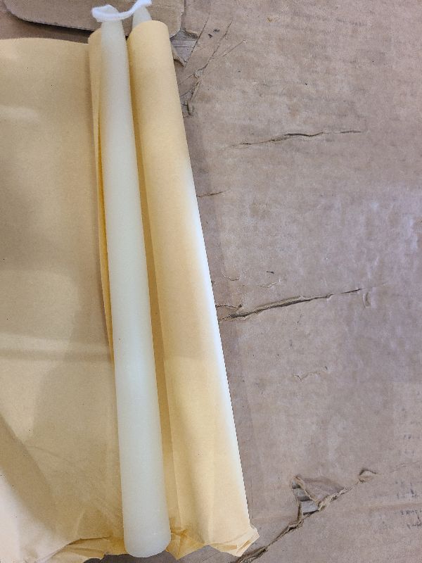Photo 1 of 10 inch Natural Beeswax Taper Candles 2 Pack - Dripless Candle 100% Pure Unscented Beeswax, 8 Hours Long Burning Time -Off White