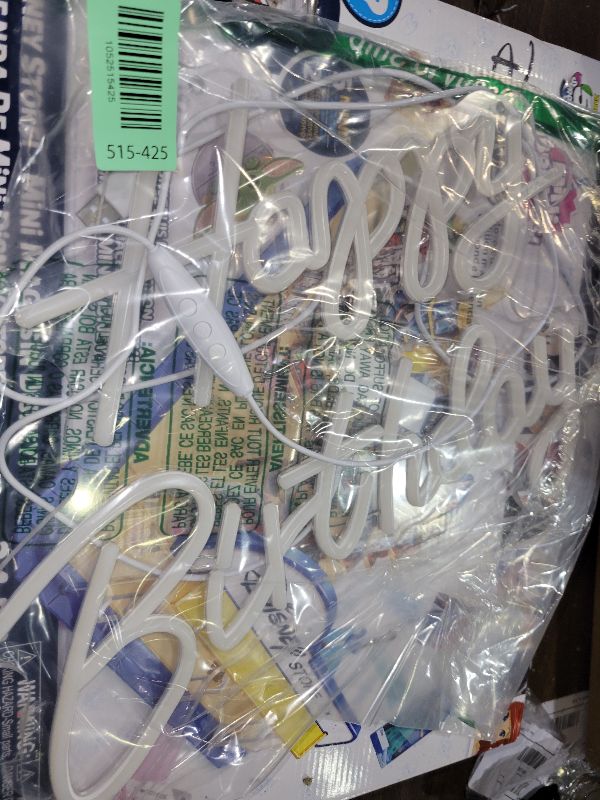 Photo 1 of Happy Birthday Neon Sign, Happy Birthday Light Up Sign, Neon Happy Birthday Sign, Happy Birthday Led Sign for Backdrop All Birthday Party Decoration USB Powered Warm White,16.5 x 12 Inches (Plug not provided)