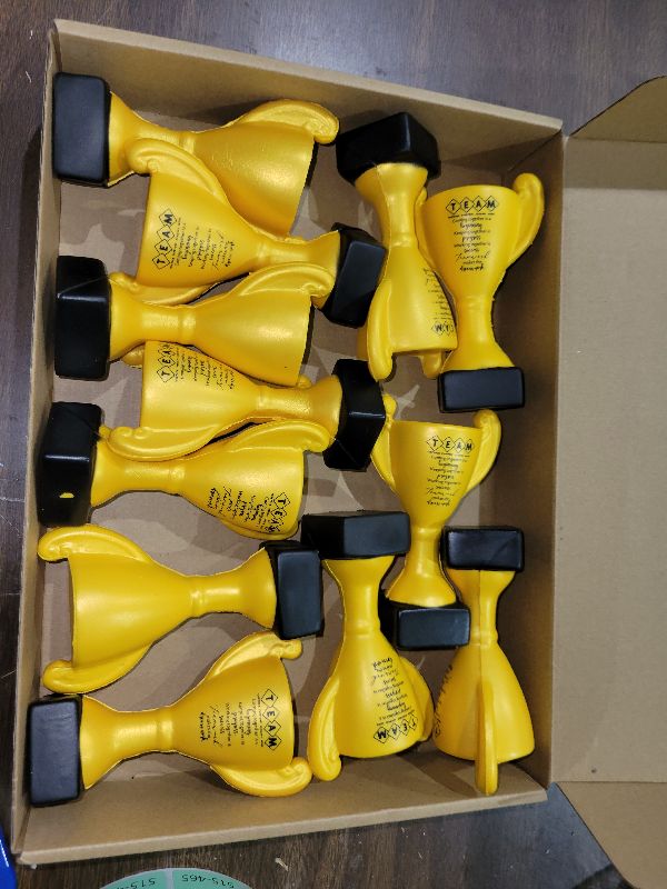 Photo 1 of 12 Pcs Christmas Relief Stress Appreciation Gift for Team, Xmas Employee Squeeze Trophy Inspirational Mini Trophy Stress Ball Bulk Recognition Award for Coworker Staff Team Christmas Office Business