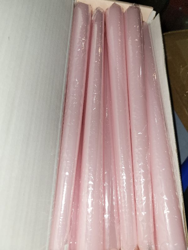 Photo 1 of 10 Inch Light-Pink Taper Candles for Home Decoration, 10 Pack Unscented Candlesticks for Dinner Wedding Party, Smokeless and Dripless Candle Sticks