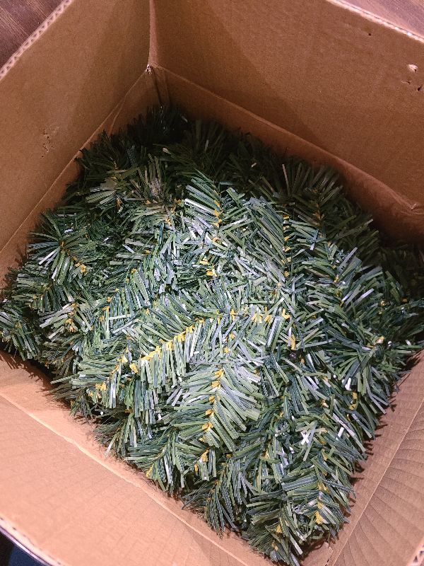 Photo 1 of 10ft Pre- Christmas Garland with 50 LED Lights, Battery Operated with Timer, Lush Artificial Xmas Greenery for Indoor & Outdoor Holiday Decoration, Green