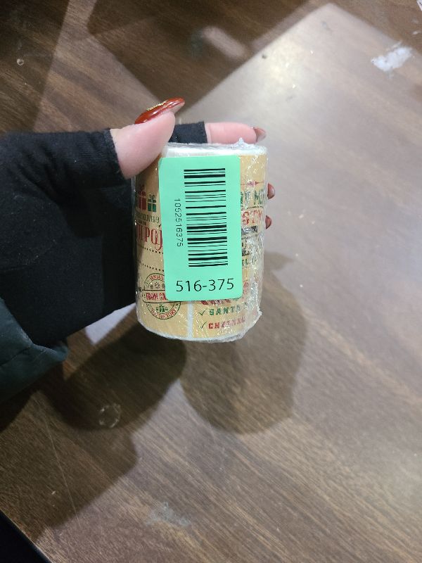 Photo 1 of 2 * 3 Inch Christmas Stickers Adhesive Kraft Labels Self Adhesive Gift Tags for Christmas Presents 200 PCS Kraft Paper Name Tags Writable Labels for Xmas