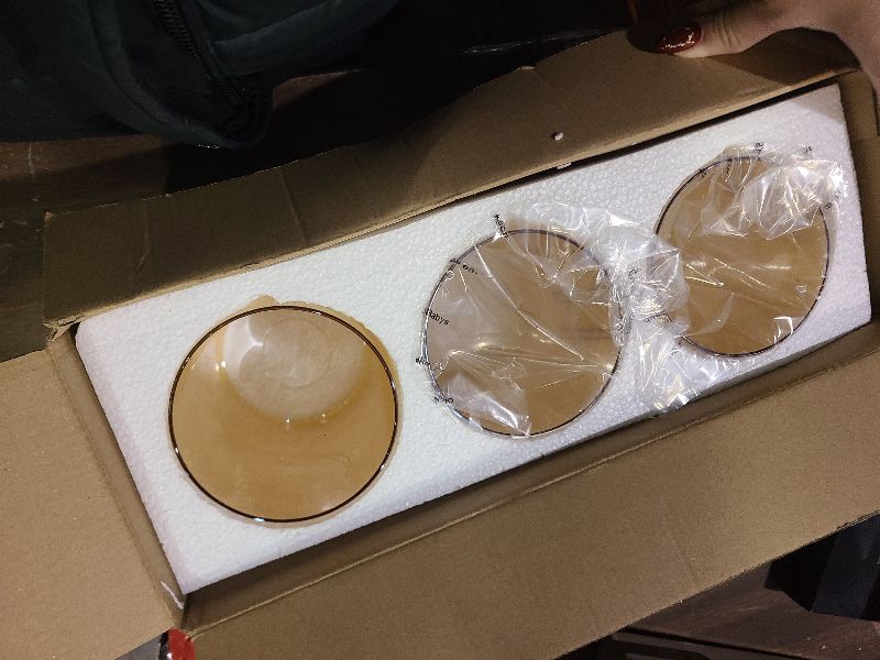 Photo 1 of 3 Pack Amber Glass Lamp Shade Replacement Globe & Shade for Light Fixture, 3.94in Diameter 5.9in Tall, E26 Base 1-5/8 Inch Fitter, Cylindrical glass lampshade