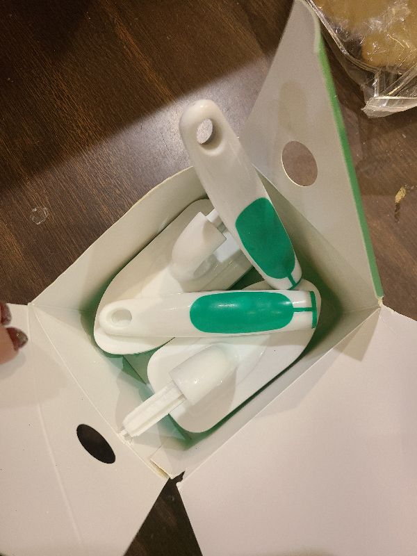 Photo 1 of 2-Pack Scrub Brush for Cleaning with Long Handle,Medium Firm Brush Bathroom Cleaning Supplies and Bathtub Cleaner and Shower Cleaning Brush,Multi-Scene Use for Kitchen or Carpet Brush,White&Blue