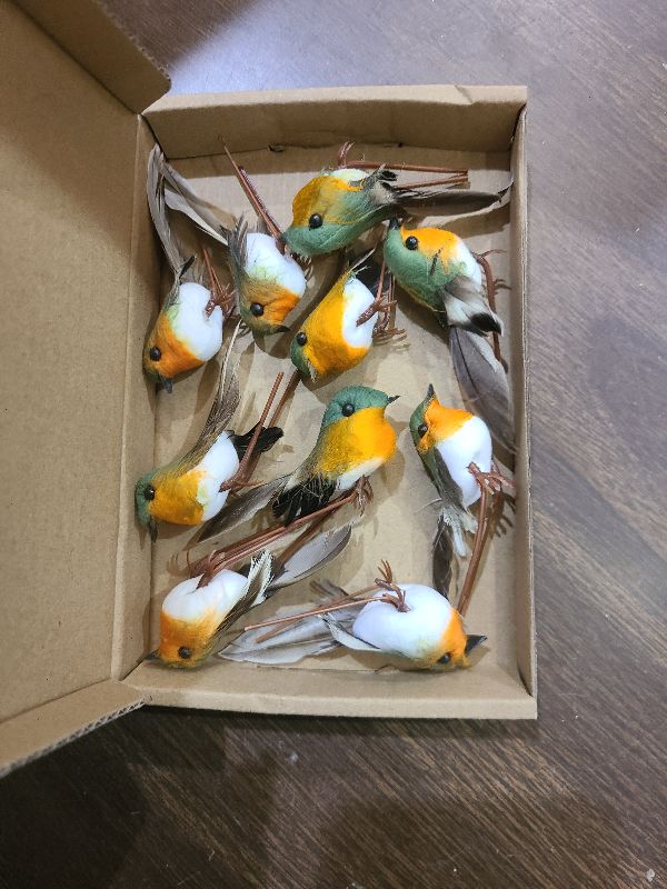 Photo 1 of 10PCS Robin Bird Christmas Tree Decoration Craft Very Cute Artificial Feather