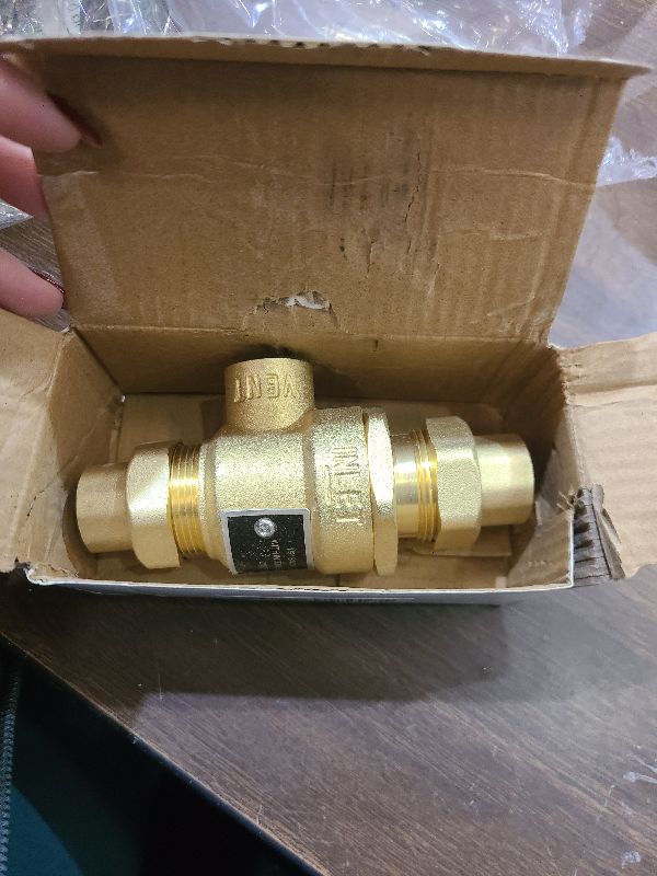 Photo 1 of 1/2 Inch 9D-M3 Backflow Preventer Brass Dual Check Valve with Intermediate Atmospheric Vent,1/2 Inch,Female Union Inlet and Outlet,190T012,Replacement for Watts